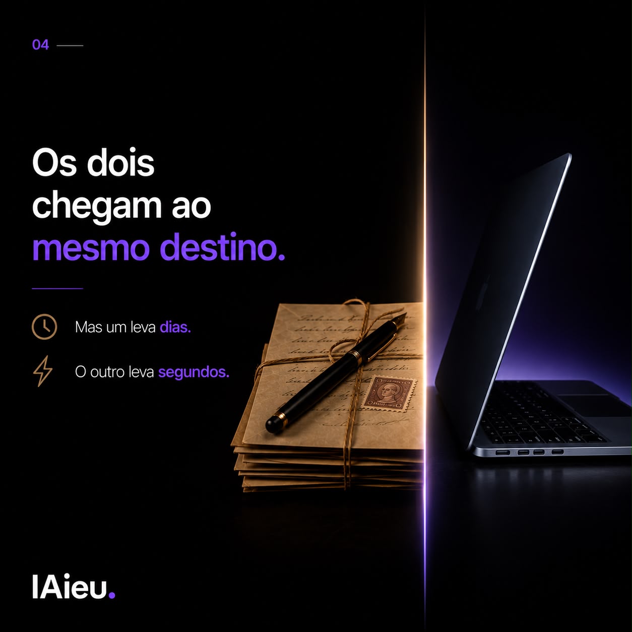 Os dois chegam ao mesmo destino. Mas um leva dias e o outro leva segundos.